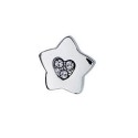 Pendiente biojoux corazon de estrella 9mm palo corto
